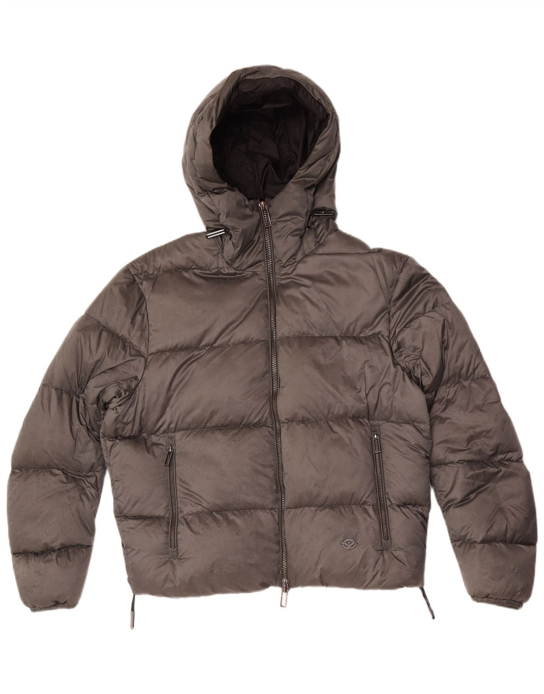 Emporio Armani Mens Hooded Padded Jacket IT 50 Medium Grey Polyamide