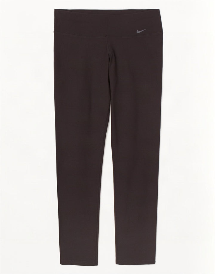 Nike Womens Dri Fit Capri Leggings UK 14 Large Black Polyester