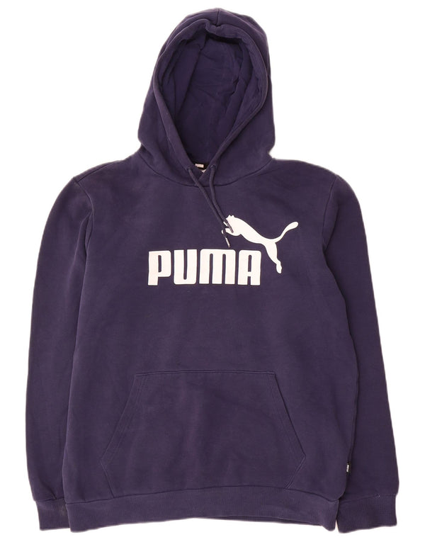 Puma Mens Graphic Regular Fit Hoodie Jumper Small Navy Blue Cotton