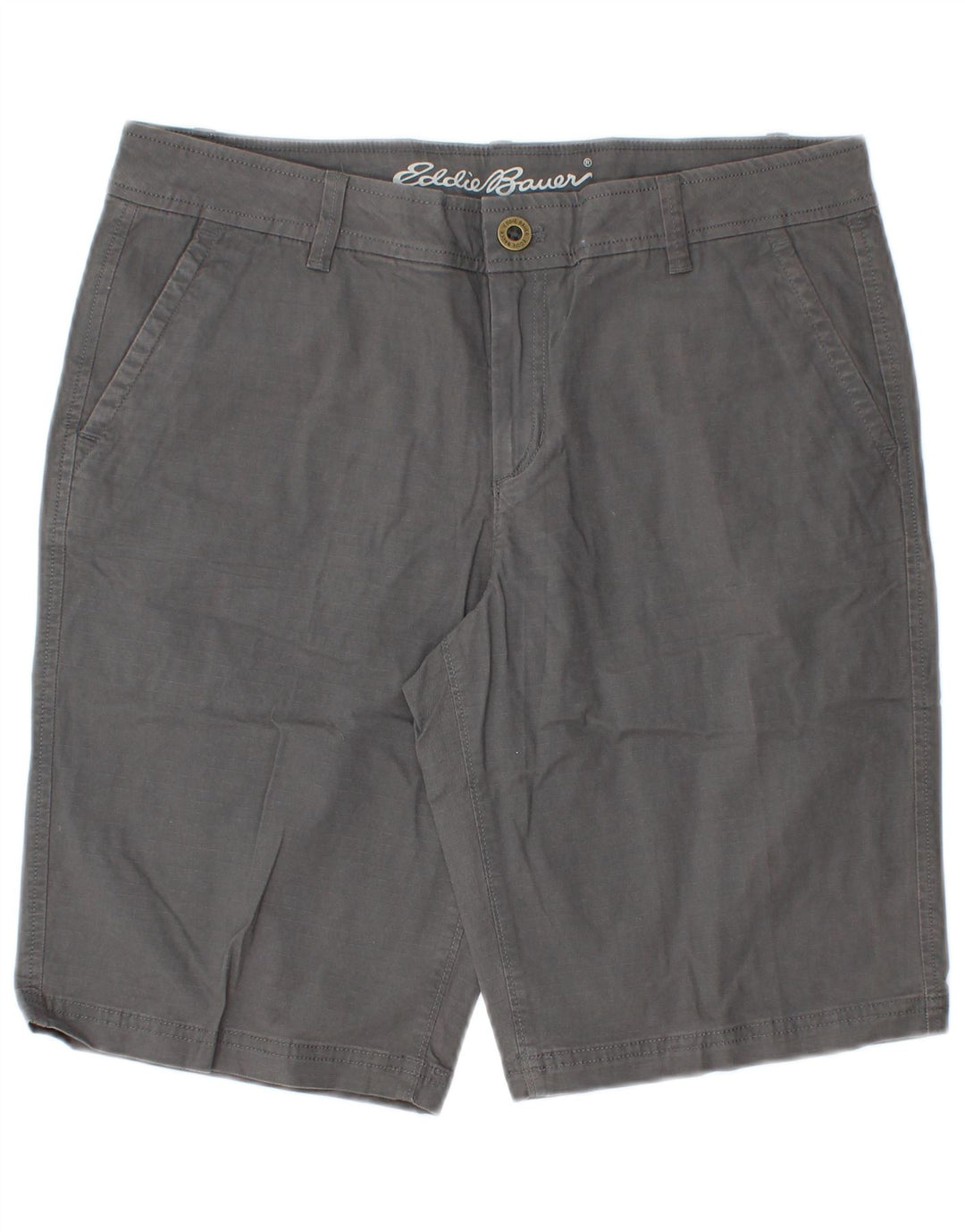 Eddie Bauer Womens Chino Shorts US 8 Medium W32  Grey Cotton
