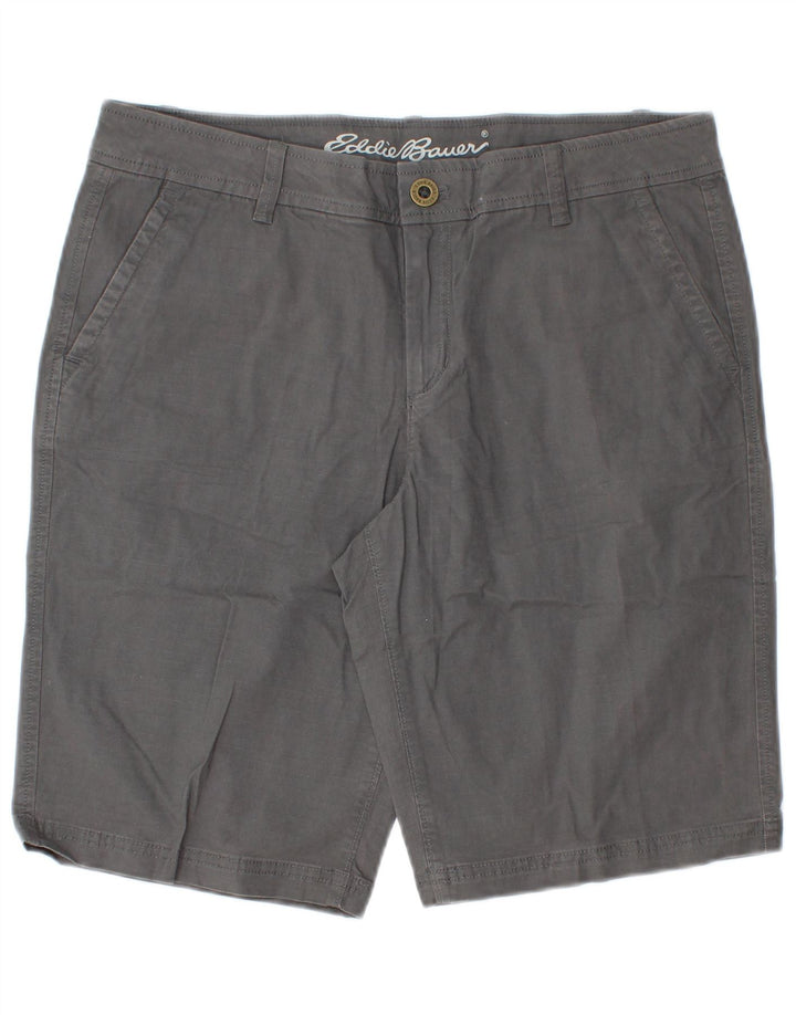 Eddie Bauer Womens Chino Shorts US 8 Medium W32  Grey Cotton