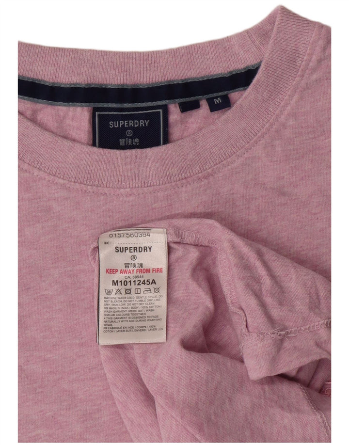SUPERDRY Mens T-Shirt Top Medium Pink Cotton
