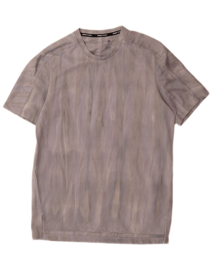 Adidas Mens Aeroready Graphic T-Shirt Top Small Grey Tie Dye Polyester