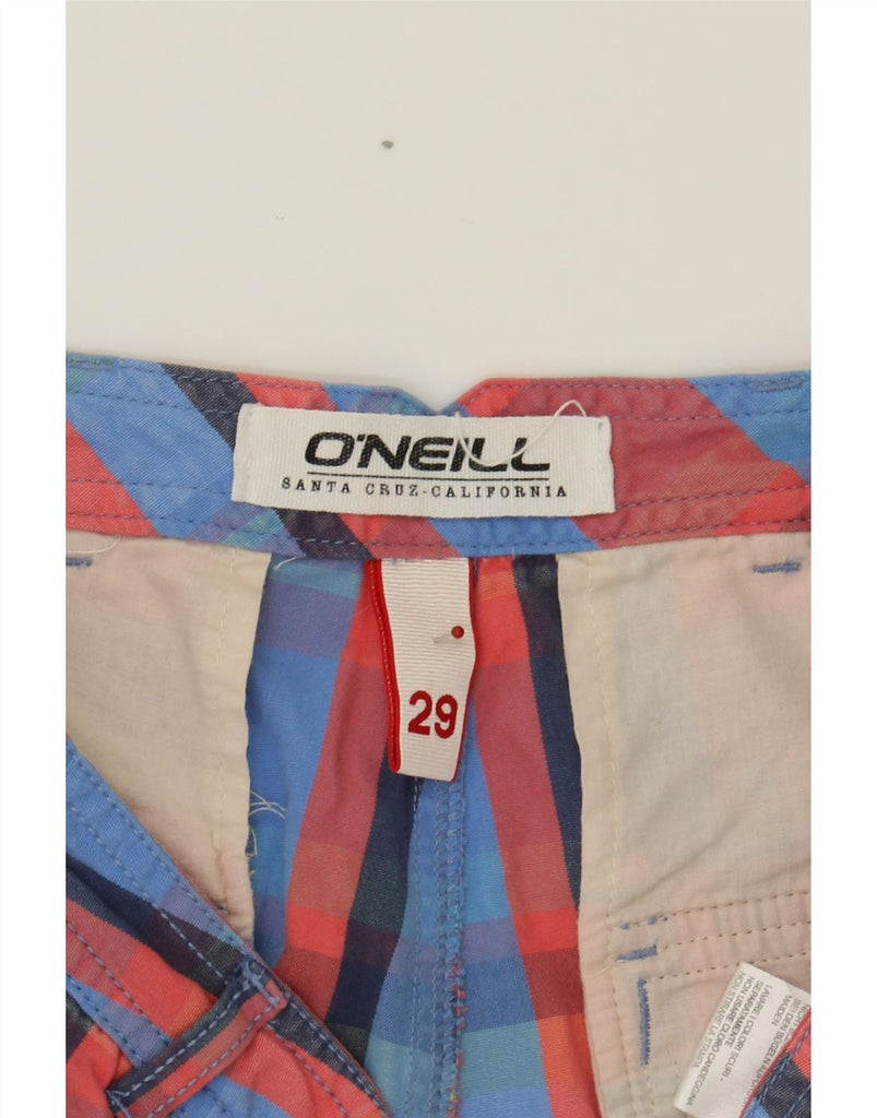 O'NEILL Womens Chino Shorts W29 Medium Red Check Cotton Vintage O'Neill and Second-Hand O'Neill from Messina Hembry 