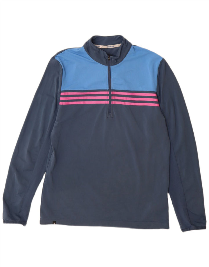 Adidas Mens Climacool Pullover Tracksuit Top Small Navy Blue Colourblock