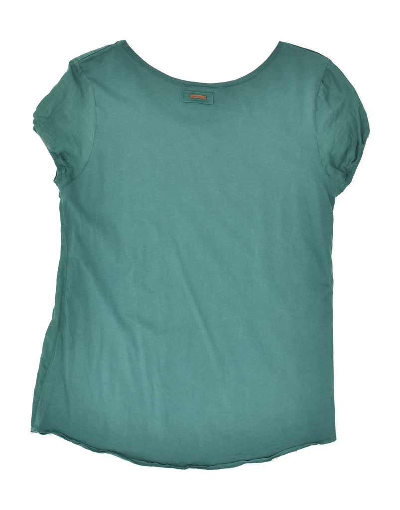 MASSIMO DUTTI Womens Slim T-Shirt Top UK 18 XL Green | Vintage Massimo Dutti | Thrift | Second-Hand Massimo Dutti | Used Clothing | Messina Hembry 