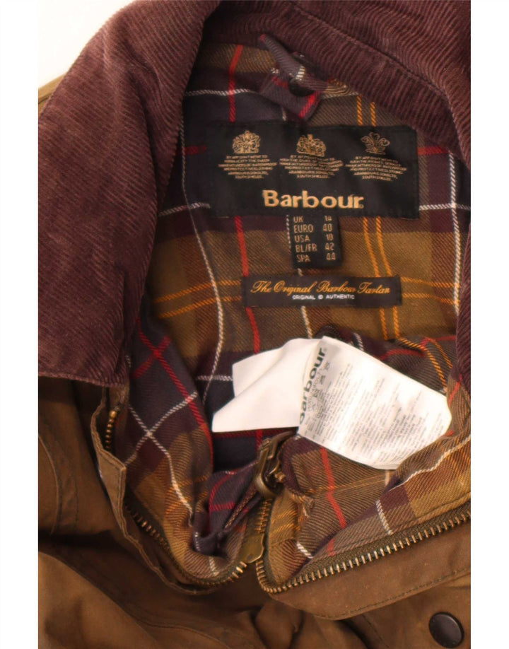 Barbour Womens Waxed Cotton Jacket UK 14 Large Brown