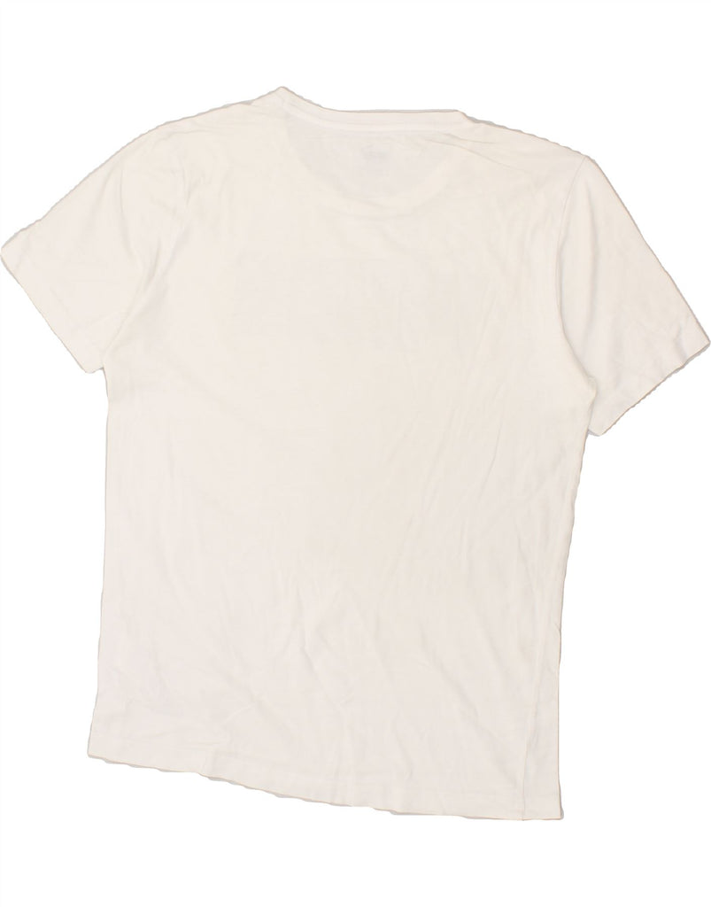 PUMA Mens Graphic T-Shirt Top Medium White Cotton | Vintage Puma | Thrift | Second-Hand Puma | Used Clothing | Messina Hembry 
