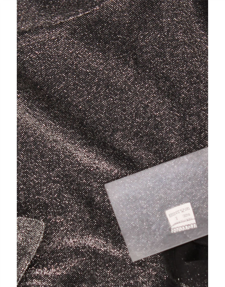 VINTAGE Womens Oversized Shirt Blouse UK 16 Large Black Flecked Polyester