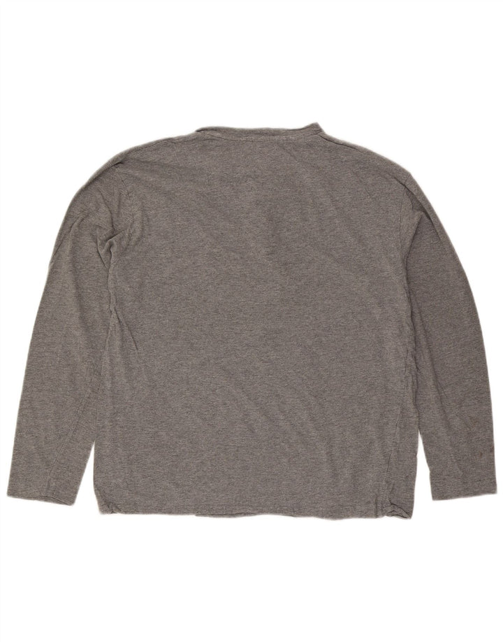 IZOD Mens Top Long Sleeve Large Grey Cotton