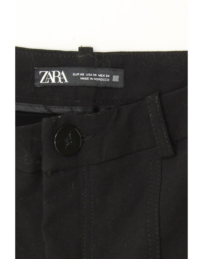 ZARA Womens Joggers Cropped Trousers XS W24 L24 Black Polyester Vintage Zara and Second-Hand Zara from Messina Hembry 