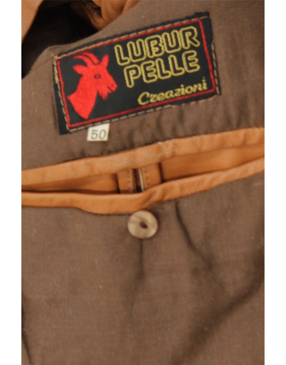 Vintage Mens Leather Coat IT 50 Large Brown Leather