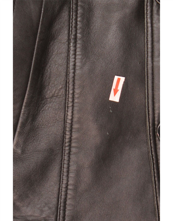 MDM Mens Leather Jacket UK 38 Medium Black Leather