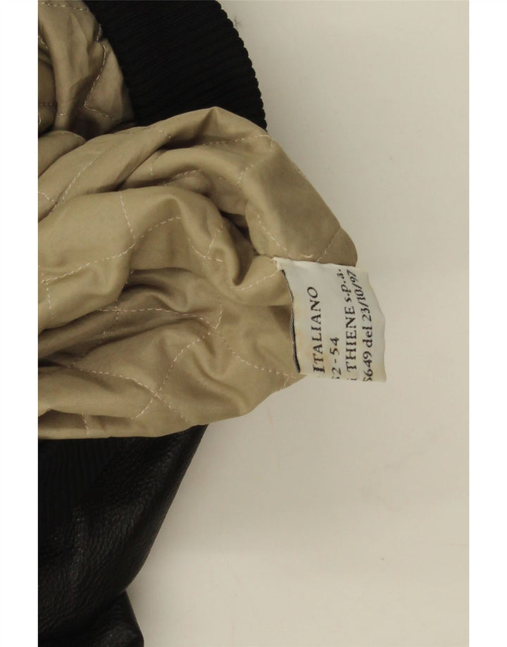 Esercito Mens Military Leather Jacket IT 52/54 XL Black Leather