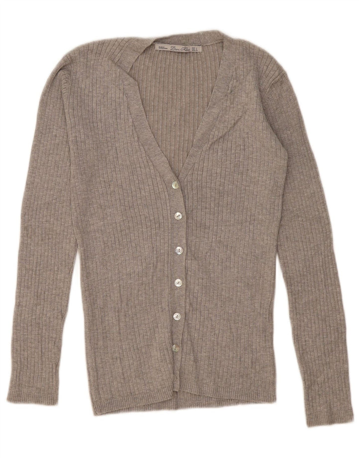 Zara Womens Cardigan Sweater UK 14 Large Grey
