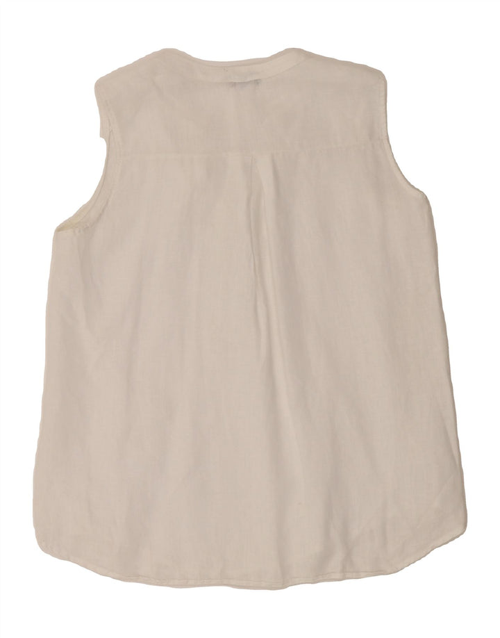 RIFLE Womens Sleeveless Blouse Top UK 16 Large White Vintage Rifle and Second-Hand Rifle from Messina Hembry 