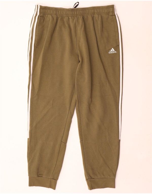 Adidas Mens Tracksuit Trousers Joggers XL Khaki Cotton