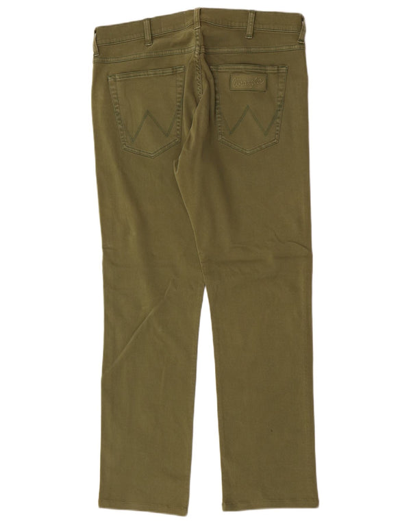 Wrangler Mens Greensboro Straight Casual Trousers W32 L29 Green Cotton