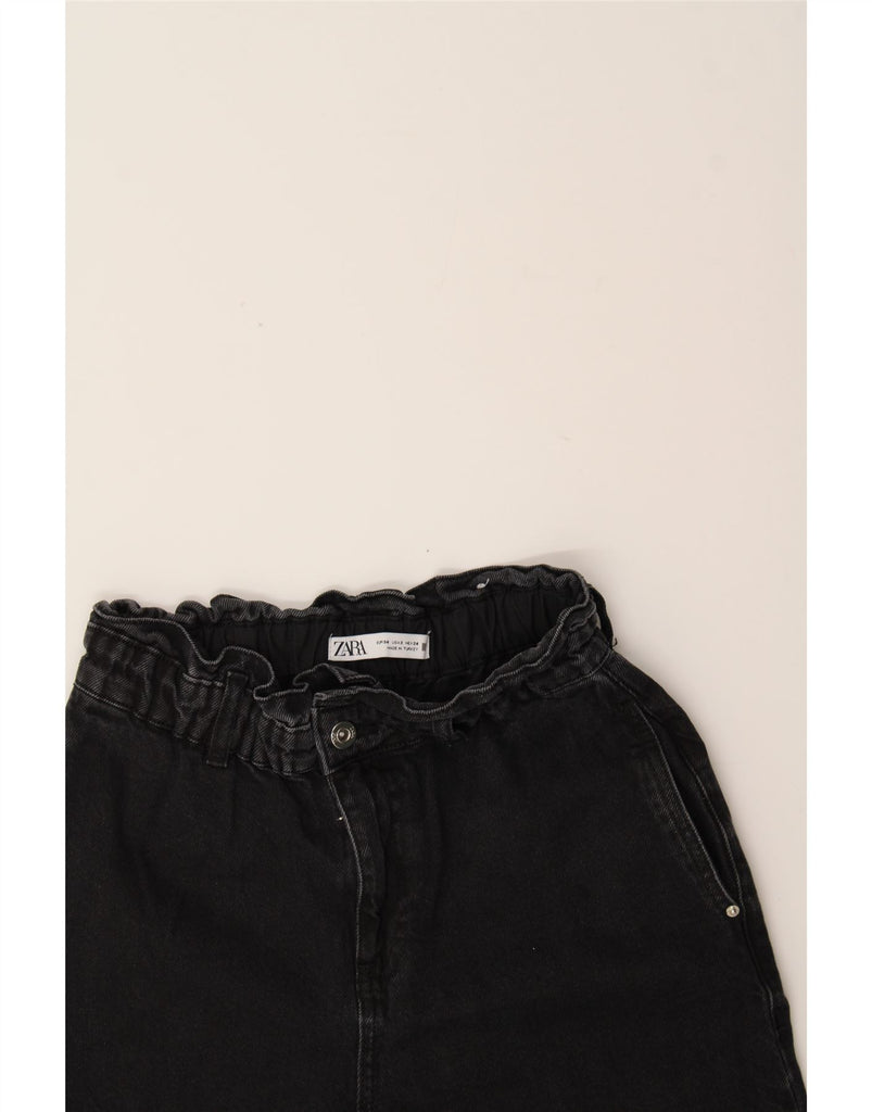 ZARA Womens High Rise Cropped Jeans EU 34 XS W24 L25 Black Cotton Vintage Zara and Second-Hand Zara from Messina Hembry 
