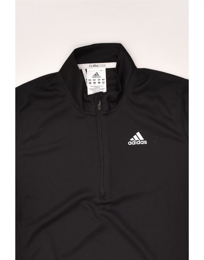 ADIDAS Womens Climacool Zip Neck Pullover Tracksuit Top UK 10 Small Black | Vintage Adidas | Thrift | Second-Hand Adidas | Used Clothing | Messina Hembry 