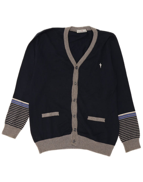 Cesare Paciotti 4US Boys Cardigan Sweater 15-16 Years Navy Blue Striped