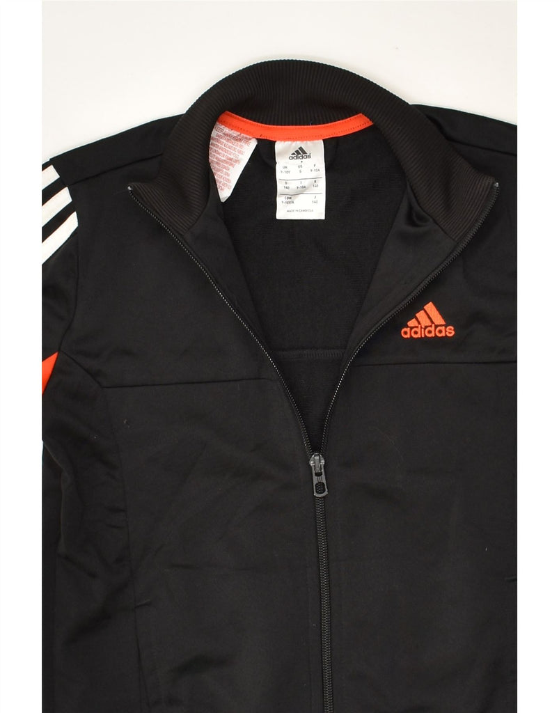 ADIDAS Boys Tracksuit Top Jacket 9-10 Years Black Polyester | Vintage Adidas | Thrift | Second-Hand Adidas | Used Clothing | Messina Hembry 