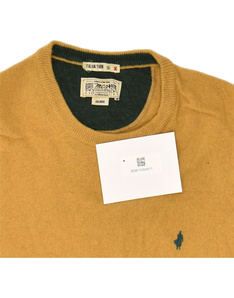 MARLBORO CLASSICS Mens Crew Neck Jumper Sweater XL Yellow Wool | Vintage Marlboro Classics | Thrift | Second-Hand Marlboro Classics | Used Clothing | Messina Hembry 