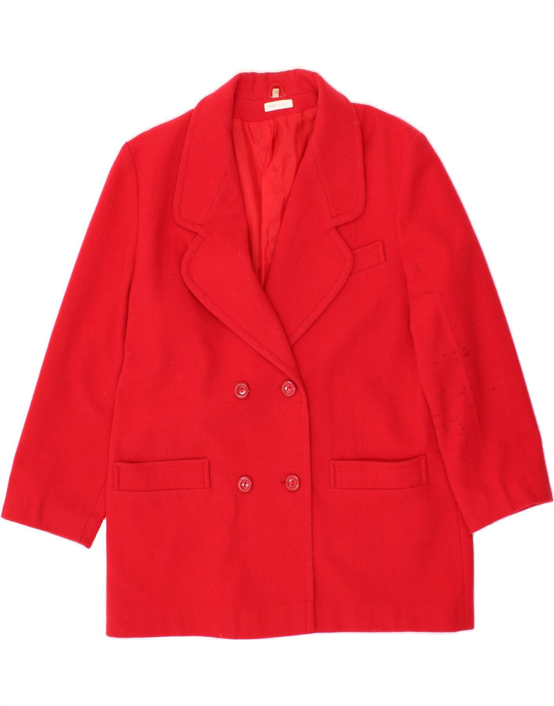 VINTAGE Womens Double Breasted Coat UK 16 Large  Red New Wool Vintage Vintage and Second-Hand Vintage from Messina Hembry 