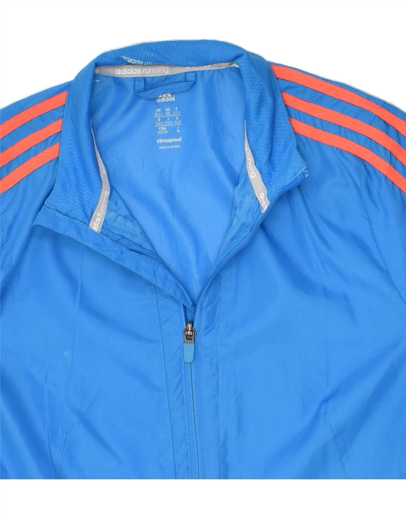 ADIDAS Womens Clima Proof Tracksuit Top Jacket UK 4/6 XS Blue Polyester | Vintage Adidas | Thrift | Second-Hand Adidas | Used Clothing | Messina Hembry 