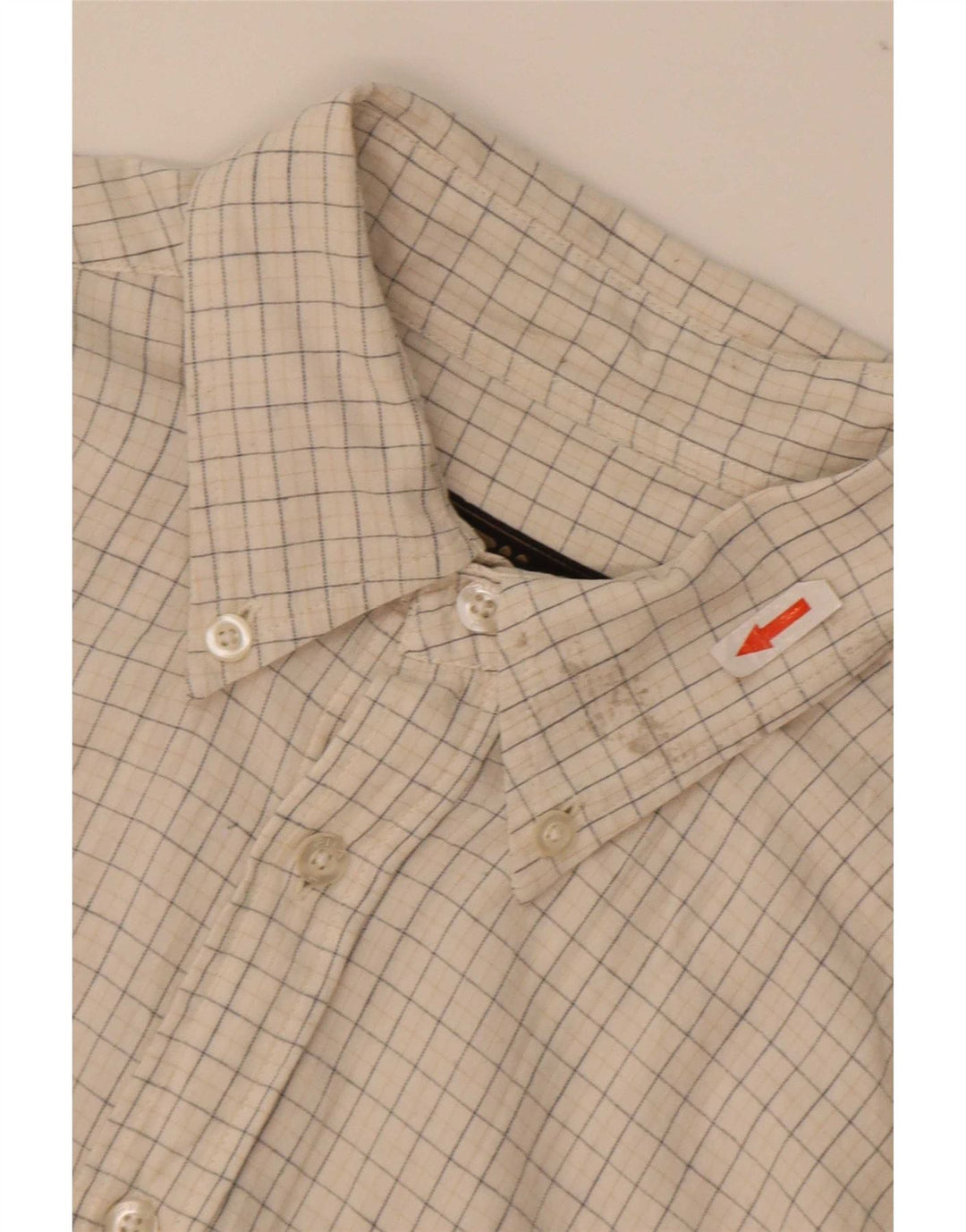 Fila Mens Shirt Medium Beige Check Cotton