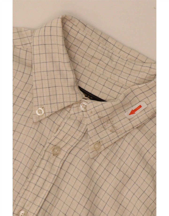 Fila Mens Shirt Medium Beige Check Cotton