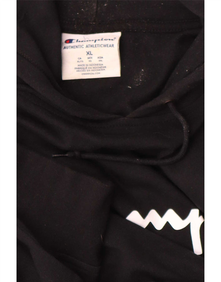 Champion Mens Graphic Hoodie Jumper XL Black