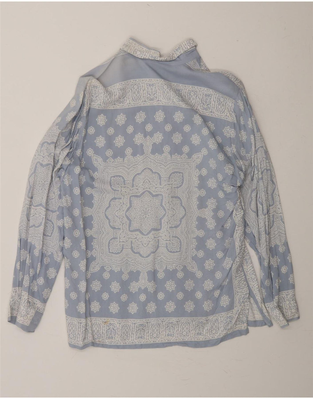VINTAGE Womens Shirt Blouse UK 12 Medium Blue Floral Vintage Vintage and Second-Hand Vintage from Messina Hembry 