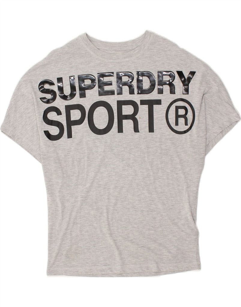 SUPERDRY Womens Graphic T-Shirt Top UK 10 Small  Grey Polyester | Vintage Superdry | Thrift | Second-Hand Superdry | Used Clothing | Messina Hembry 