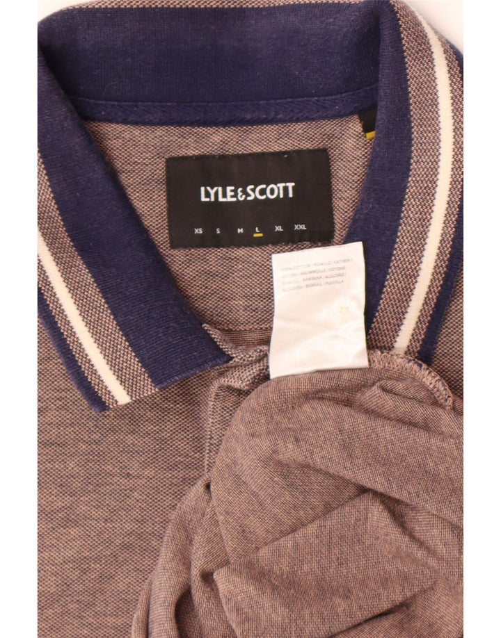 Lyle & Scott Mens Polo Shirt Large Brown Cotton