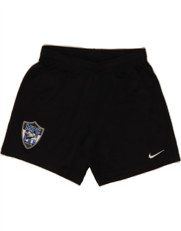 NIKE Womens Dri Fit Graphic Sport Shorts UK 14 Medium  Black Polyester Vintage Nike and Second-Hand Nike from Messina Hembry 