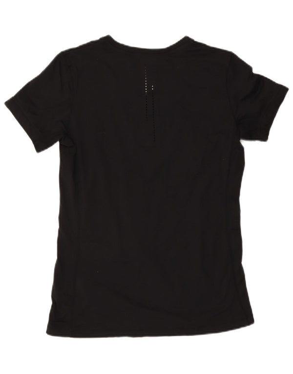 Nike Womens Dri Fit Graphic T-Shirt Top UK 14 Large Black Polyester