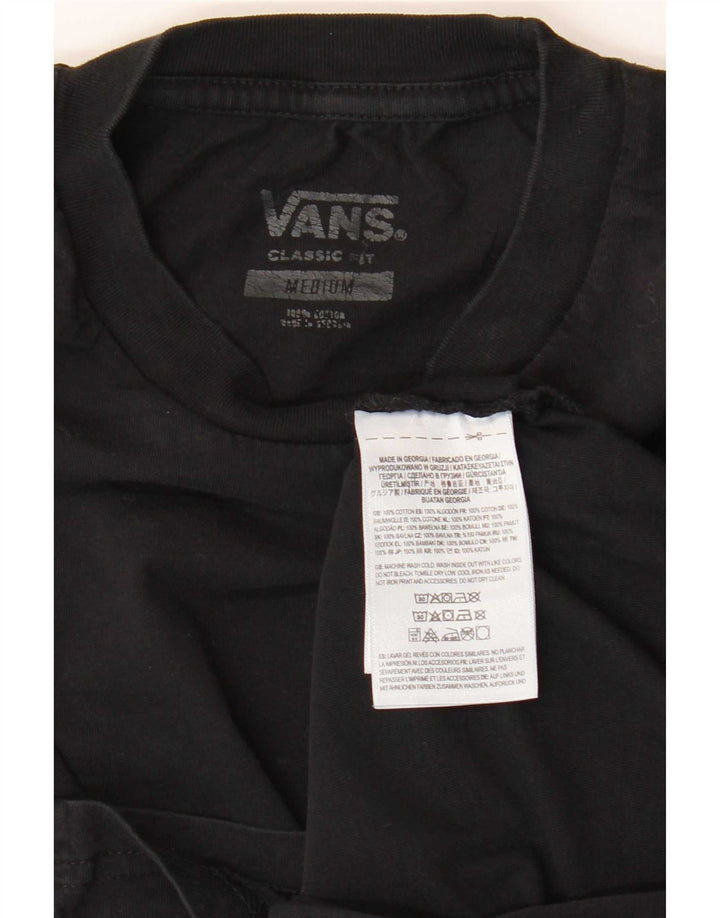 Vans Mens Classic Fit T-Shirt Top Medium Black Cotton