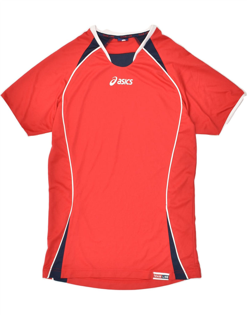 ASICS Boys T-Shirt Top 14-15 Years XL Red Polyester | Vintage Asics | Thrift | Second-Hand Asics | Used Clothing | Messina Hembry 