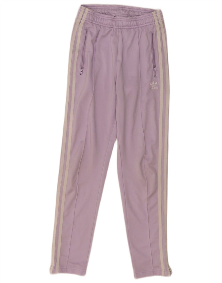 ADIDAS Girls Tracksuit Trousers 11-12 Years Purple Polyester