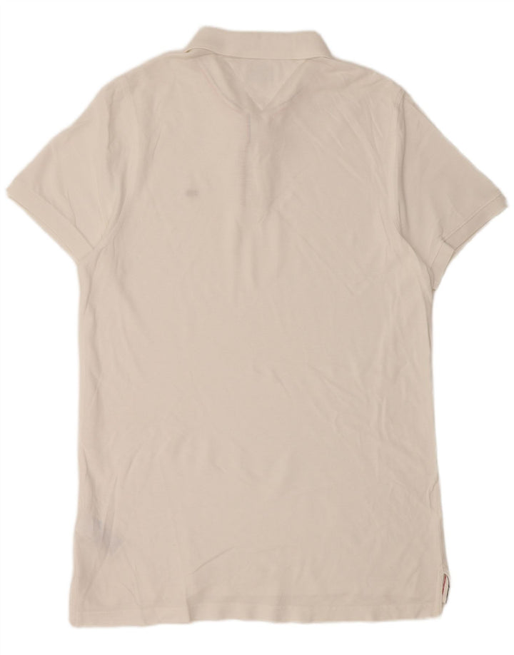 TOMMY HILFIGER Mens Slim Fit Polo Shirt XL White Cotton