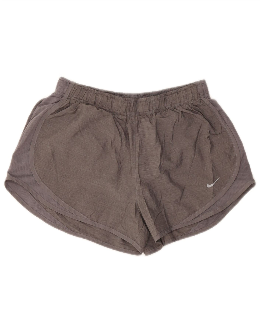 NIKE Womens Dri Fit Sport Shorts UK 14 Medium Grey Polyester