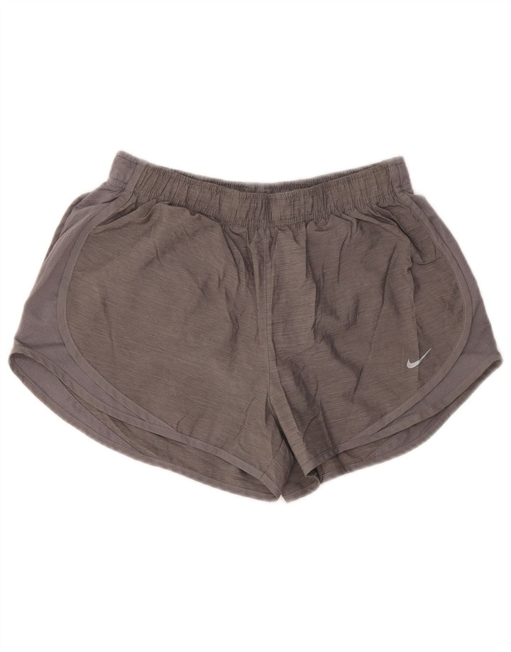 NIKE Womens Dri Fit Sport Shorts UK 14 Medium Grey Polyester