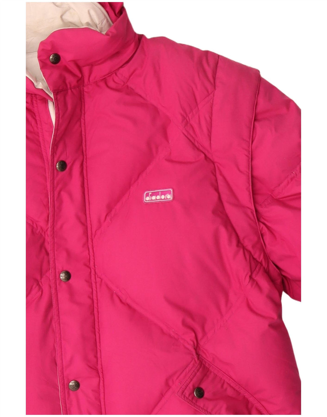 Diadora Mens Hooded Reversible Padded Jacket UK 40 Large Pink Polyester