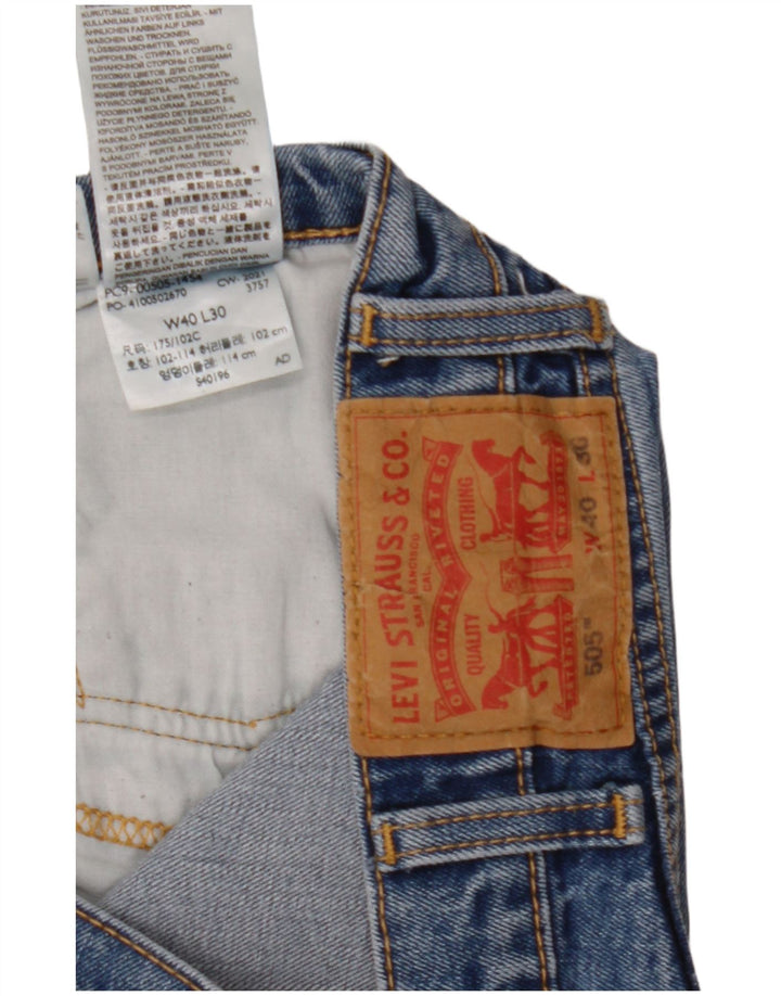 Levi's Mens 505 Straight Jeans W40 L30 Blue Cotton