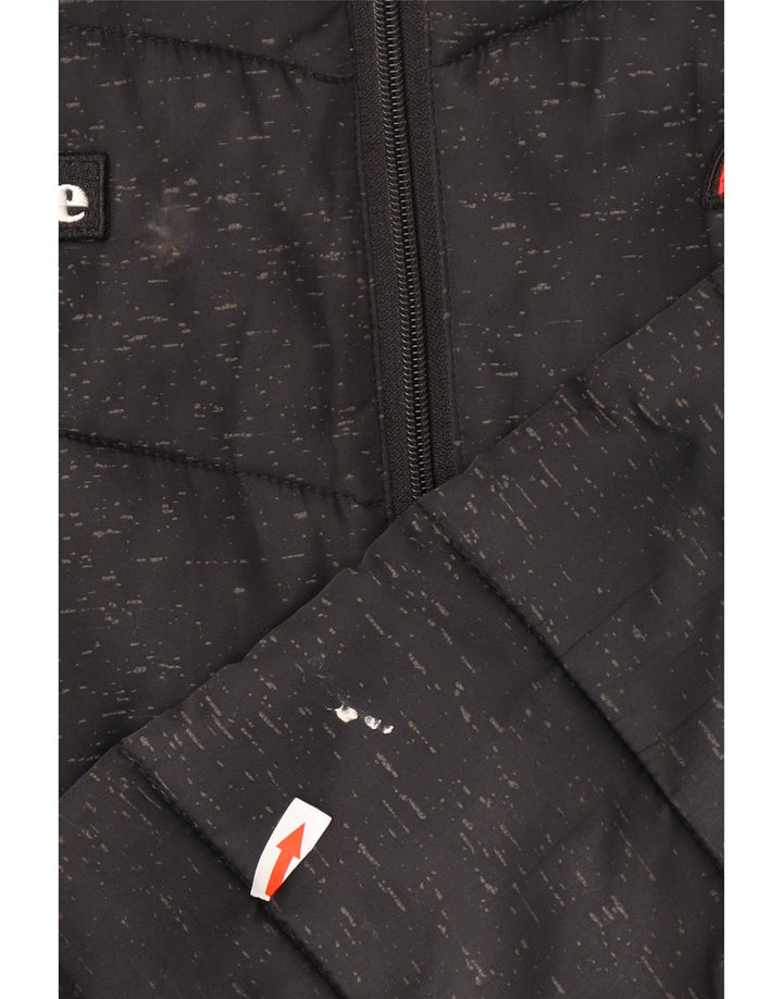 Ellesse Mens Hooded Padded Jacket UK 38 Medium Black Flecked Polyester