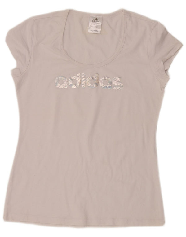 Adidas Womens Graphic T-Shirt Top UK 18 XL White Cotton