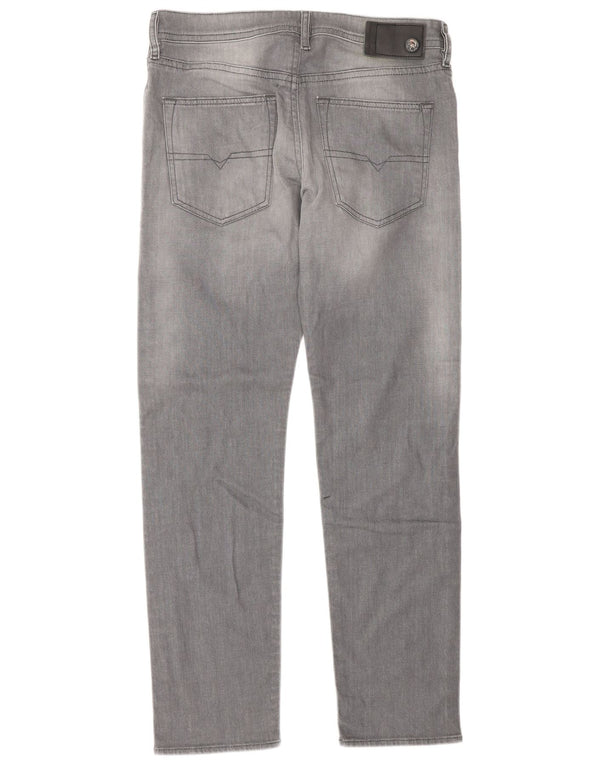 Diesel Mens Straight Jeans W30 L30 Grey Cotton