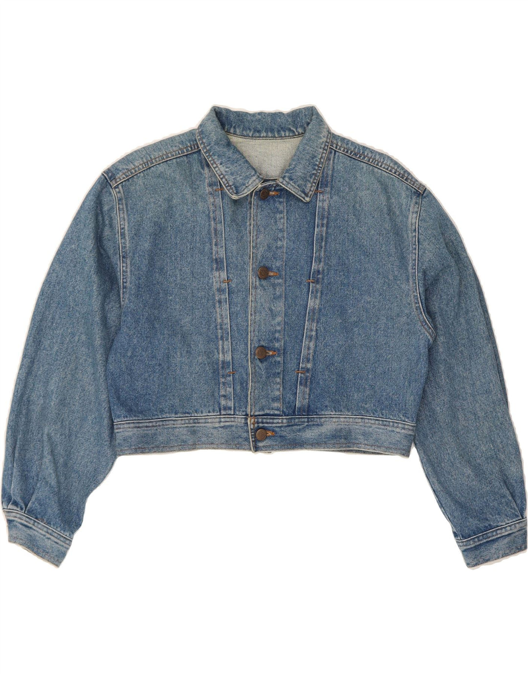 BENETTON Girls Crop Denim Jacket 13-14 Years Blue Cotton Vintage Benetton and Second-Hand Benetton from Messina Hembry 