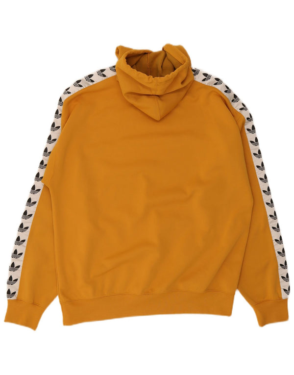 Adidas Mens Graphic Hoodie Jumper Medium Yellow Colourblock Polyester
